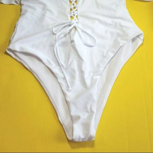 Bali White Women's Swimsuit Padded Lace up. - Picture 11 of 11